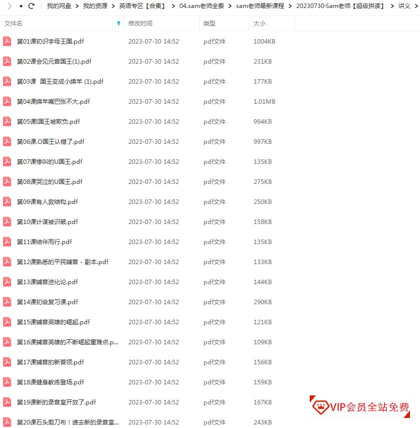 高途/跟谁学Sam老师超级拼读视频课程+PDF文档资源,适合小学1-6年级学习使用,学习资源百度网盘下载 高途/跟谁学Sam老师超级拼读视频课程+PDF文档资源,适合小学1-6年级学习使用,学习资源百度网盘下载
