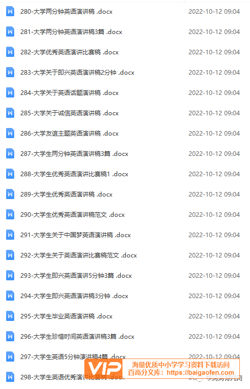 涵盖小学到大学的合计489份英文演讲稿电子版可打印版资源百度网盘下载 涵盖小学到大学的合计489份英文演讲稿电子版可打印版资源百度网盘下载