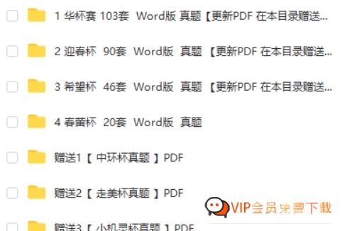小学奥数杯赛历年真题300+套(华杯、希望杯、迎春杯、春蕾杯、走美杯、中环杯) 百度网盘下载